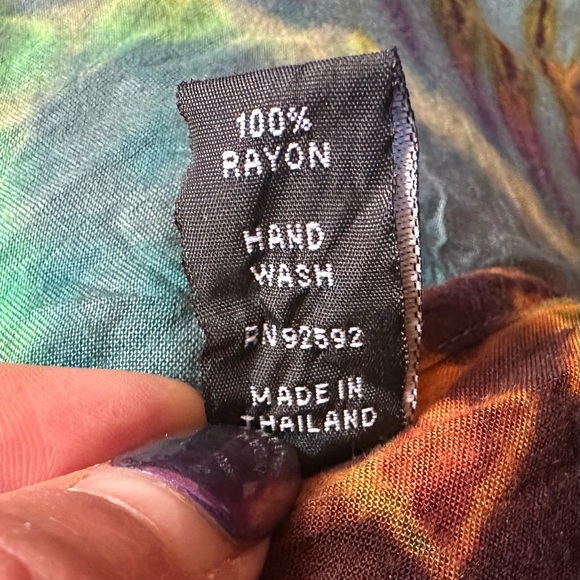 Sacred Threads Tie Dye Tank Tunic one size w/gather details on side square neck - Picture 3 of 11